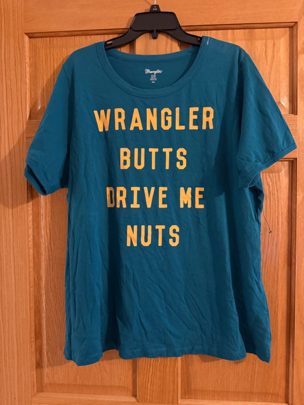 Wrangler Butts Drive Me Nuts women’s XXL blue western 100% cotton t-shirt